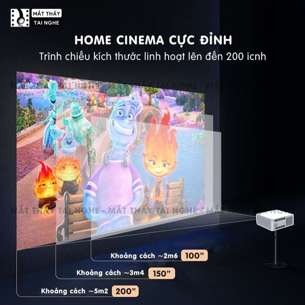 Xview Xcine4 Pro2 - Máy chiếu mini tích hợp Android TV, độ sáng lên đến 900 ansi lumens, phân giải thực chuẩn Full HD 1080p, sử dụng công nghệ quang học mới nhất hạn chế 98% mờ viền, hỗ trợ Auto focus và Autokeystone