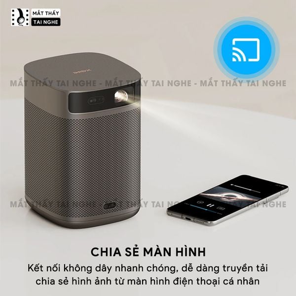 Xgimi Mogo 2 Plus - Máy chiếu thông minh tích hợp Google TV quốc tế, sử dụng công nghệ DLP, độ sáng 400 ISO lumens, độ phân giải chuẩn Full HD cho hình ảnh và màu sắc cực đẹp
