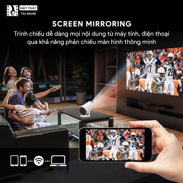 Xview XB100 Ultra - Máy chiếu mini giá rẻ tích hợp Hệ điều hành Android, độ sáng 250 ansi lumens, độ phân giải HD720p, hỗ trợ đầu vào 4K UHD và chỉnh nghiêng tự động theo chiều dọc
