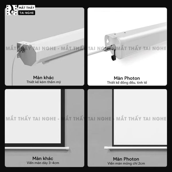 Màn chiếu treo Photon - Màn chiếu bay trong suốt từ vật liệu PET cao cấp, cho hình ảnh sắc nét, chuyên dụng cho máy chiếu Laser 3 màu, hỗ trợ 2 kích thước