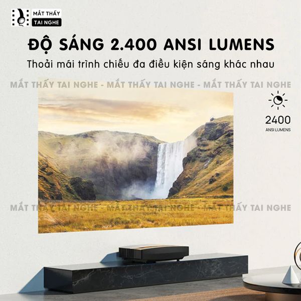 XGIMI Aura - Máy chiếu thông minh Laser 4K UHD DLP 3D / 2400Ansi Lumens / Android 10, công nghệ chiếu siêu gần chuẩn 4K, cho chất lượng cực đẹp