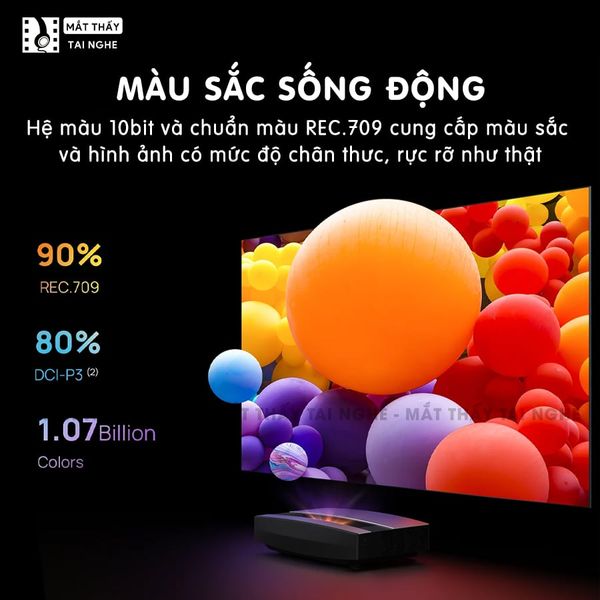 XGIMI Aura - Máy chiếu thông minh Laser 4K UHD DLP 3D / 2400Ansi Lumens / Android 10, công nghệ chiếu siêu gần chuẩn 4K, cho chất lượng cực đẹp