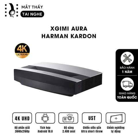 XGIMI Aura - Máy chiếu thông minh Laser 4K UHD DLP 3D / 2400Ansi Lumens / Android 10, công nghệ chiếu siêu gần chuẩn 4K, cho chất lượng cực đẹp