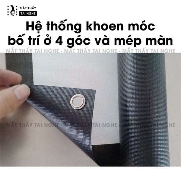 Màn chiếu bạt gắn tường chất liệu PVC chất lượng cao, cho hình ảnh sắc nét, chuyên dụng cho mọi loại máy chiếu, tỉ lệ 16:9, kích thước 84inch  100inch 120inch
