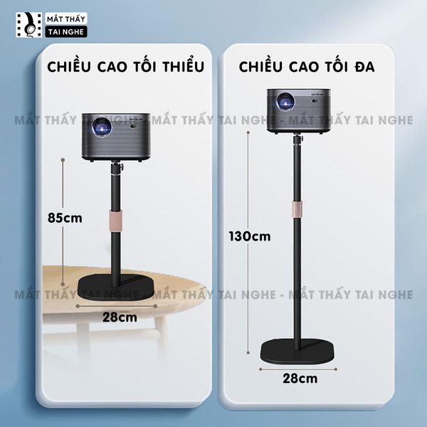 Chân máy chiếu dựng đứng xoay 360 độ - Loại xịn, chất liệu thép Carbon cao cấp, thay đổi linh hoạt độ cap 85 - 130 cm, trự đứng vững chắc và chịu lực lên tới 20kg
