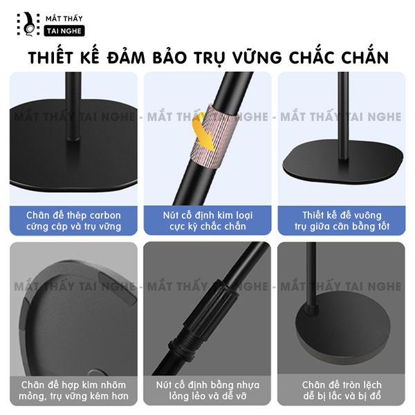 Chân giá đỡ máy chiếu dựng đứng để bàn xoay 360 độ linh hoạt, chất liệu thép carbon cao cấp, chịu lực lên tới 5kg