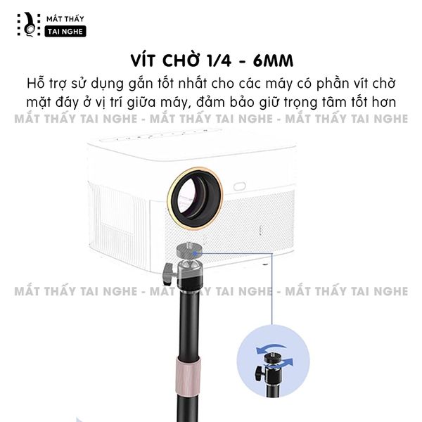 Chân giá đỡ máy chiếu dựng đứng để bàn xoay 360 độ linh hoạt, chất liệu thép carbon cao cấp, chịu lực lên tới 5kg
