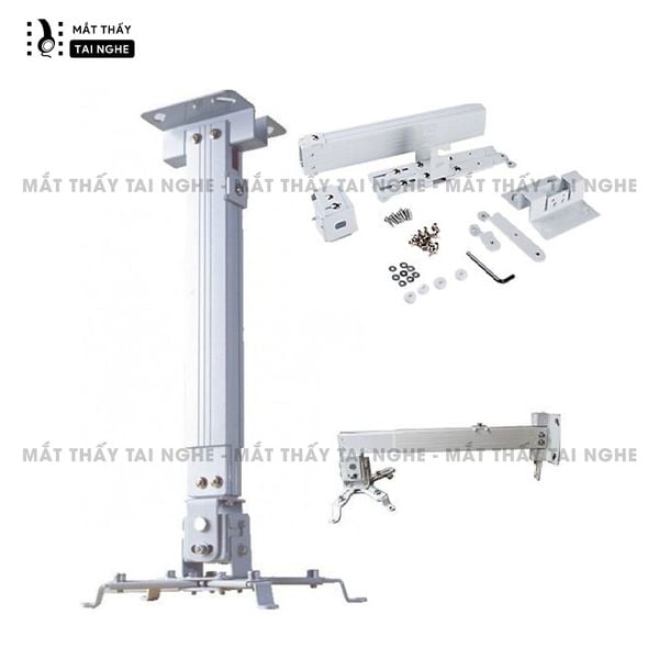 Chân treo máy chiếu gắn tường & trần xoay 360 độ - Độ dài tùy chỉnh 40 - 65cm, loại cao cấp, chất liệu dày dặn, chắc chắn, hỗ trợ sử dụng với đa dạng các loại máy chiếu