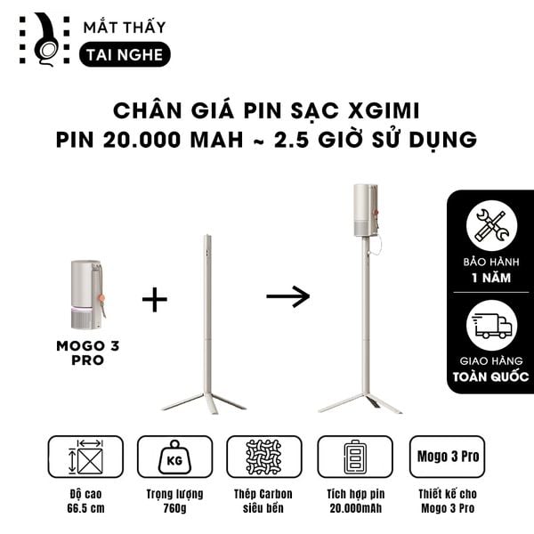 Chân giá pin sạc Xgimi - Chính hãng Xgimi, thiết kế cho Mogo 3 Pro, tích hợp pin 20.000mAh, chất liệu cao cấp, trụ đỡ chắc chắn