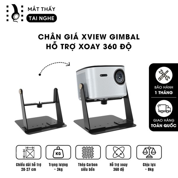 Xview Gimbal  - Chân giá gimbal máy chiếu để bàn xoay 360 độ linh hoạt, chất liệu thép Carbon cao cấp, chịu lực lên tới 8kg