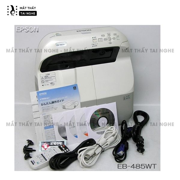 Epson EB-485wt - 99% - Máy chiếu WXGA 1280x800p, độ sáng 3.100 ansi, tương phản 3.000:1, hỗ trợ chiếu 3D cực đẹp, hình ảnh nét đẹp