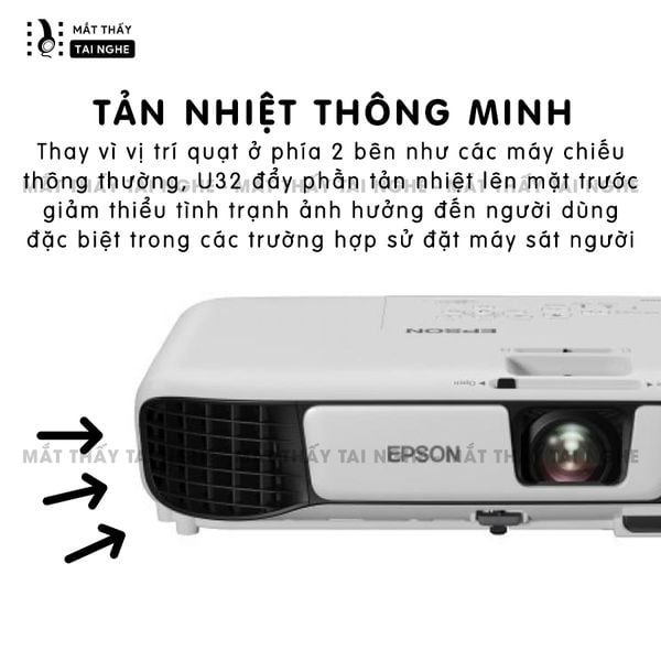 Epson EB-U32 - 99% - Máy chiếu WUXGA 1920 x 1200, tương phản cao 15.000:1, auto keystone theo chiều dọc, bật tắt siêu nhanh, hỗ trợ chiếu 3D cực đẹp