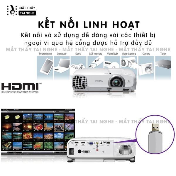 Epson EH-TW5200 - 99% - Máy chiếu Full HD 1920x1080p, tương phản cao 15.000:1, hỗ trợ chiếu 3D cực đẹp, tốc độ phản hồi nhanh