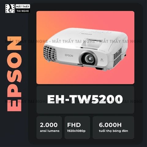 Epson EH-TW5200 - 99% - Máy chiếu Full HD 1920x1080p, tương phản cao 15.000:1, hỗ trợ chiếu 3D cực đẹp, tốc độ phản hồi nhanh