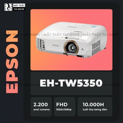 Epson EH-TW5350 - 99% - Máy chiếu Full HD 1920x1080p chuyên Cinema, tương phản siêu cao 35.000:1, hỗ trợ chiếu 3D cực đẹp, có chế độ kết nối không dây tiện lợi