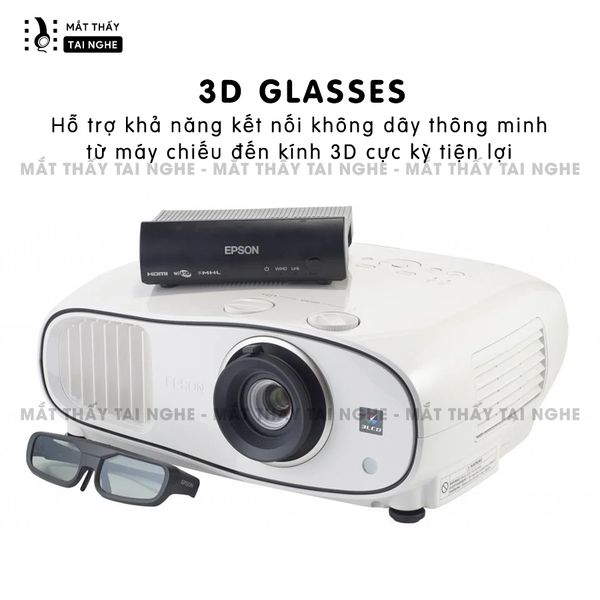 Epson EH-TW6600 - 99% - Máy chiếu Full HD 1920x1080p chuyên Cinema, độ sáng 2.500 ansi, tương phản siêu cao 70.000:1, hỗ trợ chiếu 3D cực đẹp