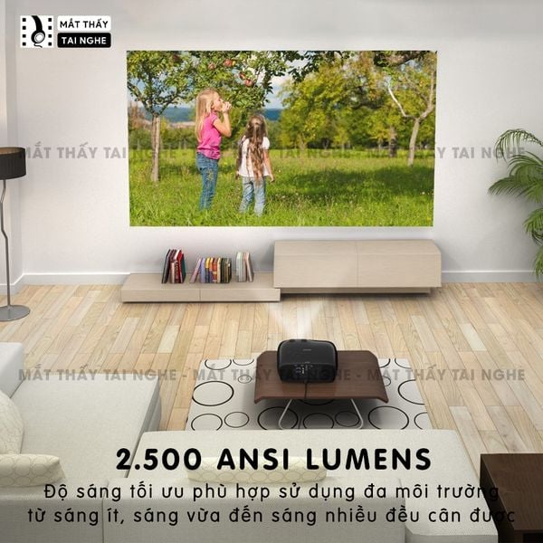 Epson EH-TW6600 - 99% - Máy chiếu Full HD 1920x1080p chuyên Cinema, độ sáng 2.500 ansi, tương phản siêu cao 70.000:1, hỗ trợ chiếu 3D cực đẹp