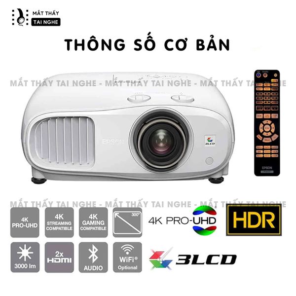 Epson EH-TW7100 - 99% - Máy chiếu 4K UHD 3840x2160p chuyên Cinema, độ sáng 3.000 ansi, tương phản siêu cao 100.000:1, hỗ trợ chiếu 3D cực đẹp