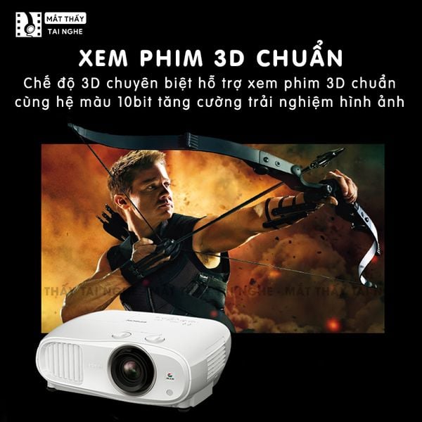 Epson EH-TW7100 - 99% - Máy chiếu 4K UHD 3840x2160p chuyên Cinema, độ sáng 3.000 ansi, tương phản siêu cao 100.000:1, hỗ trợ chiếu 3D cực đẹp