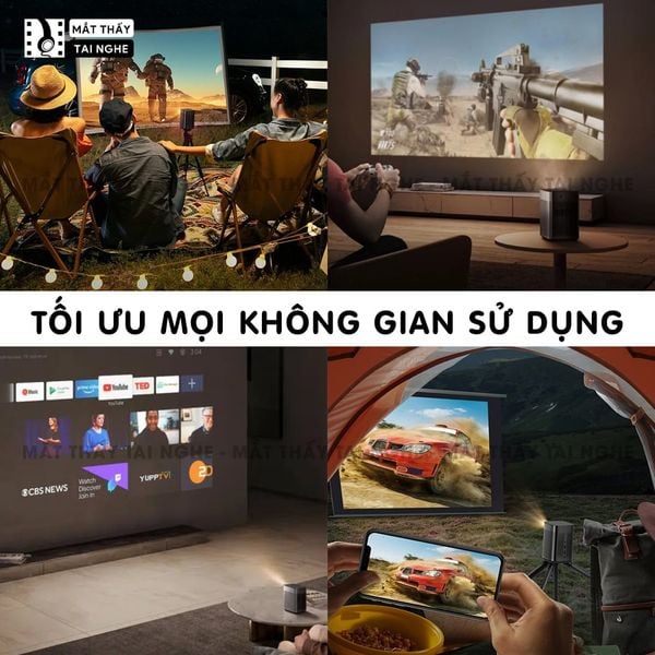 Xgimi Halo Plus - Máy chiếu thông minh bản quốc tế, máy chiếu DLP công nghệ 3D độ sáng 900 Ansi, độ phân giải chuẩn 1080x1920, cho hình ảnh và màu sắc cực đẹp