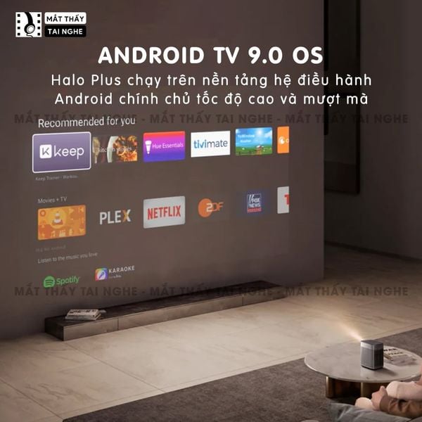 Xgimi Halo Plus - Máy chiếu thông minh bản quốc tế, máy chiếu DLP công nghệ 3D độ sáng 900 Ansi, độ phân giải chuẩn 1080x1920, cho hình ảnh và màu sắc cực đẹp