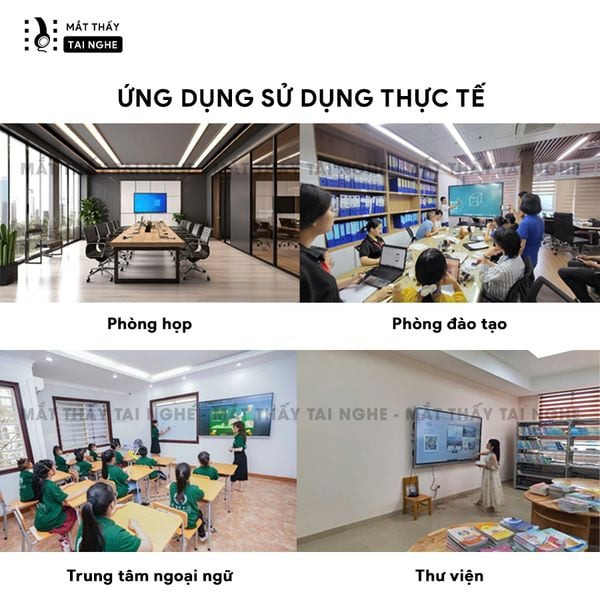 Màn hình tương tác HD Focus 110 inch - Màn hình phân giải chuẩn 4K UHD sắc nét, độ sáng cao, tương phản tốt, góc nhìn 178 độ, cảm ứng hồng ngoại đa điểm cực nhạy