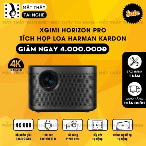 XGIMI Horizon Pro - Máy chiếu 4K DLP máy chiếu thông minh chuẩn độ phân giải thực 4K, độ sáng 2200 ANSI Lumens, Android TV 10.0, loa Harman Kardon Speakers, tự động lấy nét, tự động căn chỉnh góc chiếu
