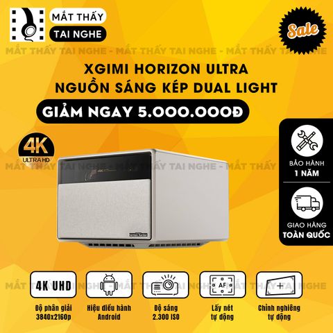 XGIMI Horizon Ultra - Máy chiếu 4K Dual Light LED-Laser thông minh chuẩn độ phân giải thực 4K, độ sáng 2300 ISO Lumens, Android TV 11, loa Harman Kardon Speakers, Dolby Vision, tự động lấy nét và tự động căn chỉnh góc chiếu