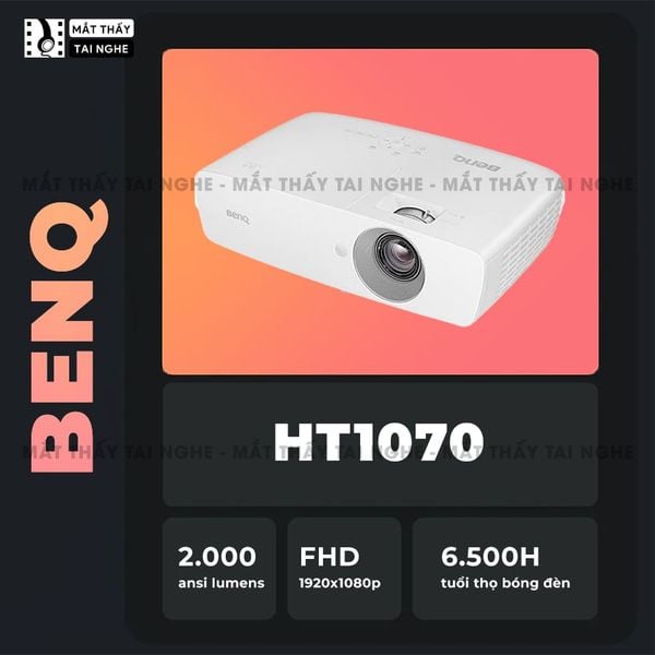 BenQ HT1070 - 99% - Máy chiếu Full HD 1920x1080p, màu sắc rực rỡ với 6X RGBRGB và Cinematic master video chuyên biệt, hỗ trợ chiếu 3D siêu đẹp