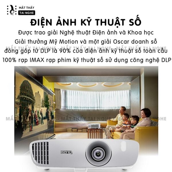 BenQ HT2050 - 99% - Máy chiếu Full HD 1920x1080p, tương phản cao 15.000:1 và hệ màu 10 bit với 1.07 tỉ màu cực đẹp, tăng cường 6 bánh xe màu Node RGBRGB công nghệ độc quyền BrilliantColor