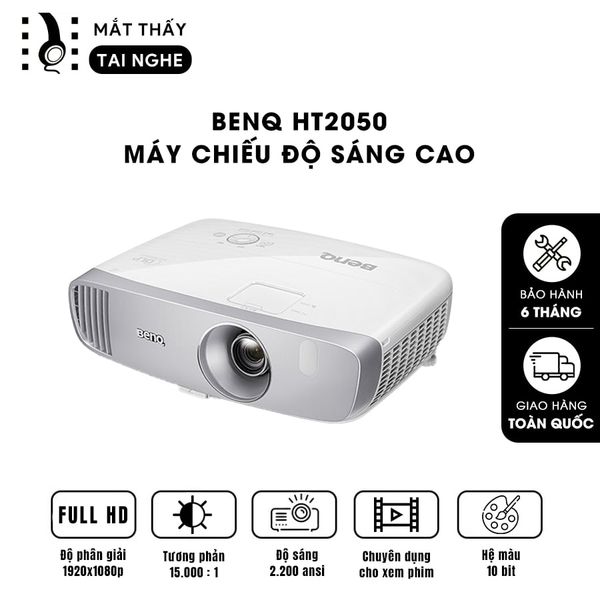 BenQ HT2050 - 99% - Máy chiếu Full HD 1920x1080p, tương phản cao 15.000:1 và hệ màu 10 bit với 1.07 tỉ màu cực đẹp, tăng cường 6 bánh xe màu Node RGBRGB công nghệ độc quyền BrilliantColor