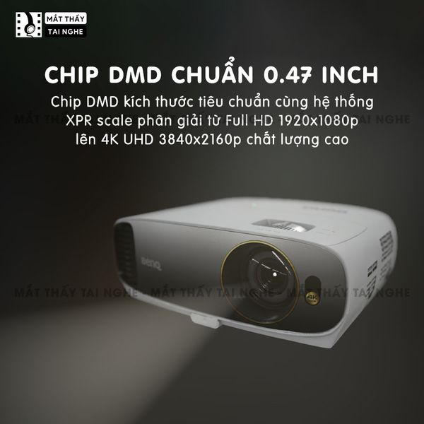BenQ HT2550 NEW - Máy chiếu 4K chuẩn 4K 3840x2160p với 8,3 triệu điểm ảnh hoàn hảo, độ sáng cao 2200 Ansi, hệ màu Cinematic Color, Rec 709, chế độ HDR, tuổi thọ 10,000h chất lượng hình ảnh cực đẹp