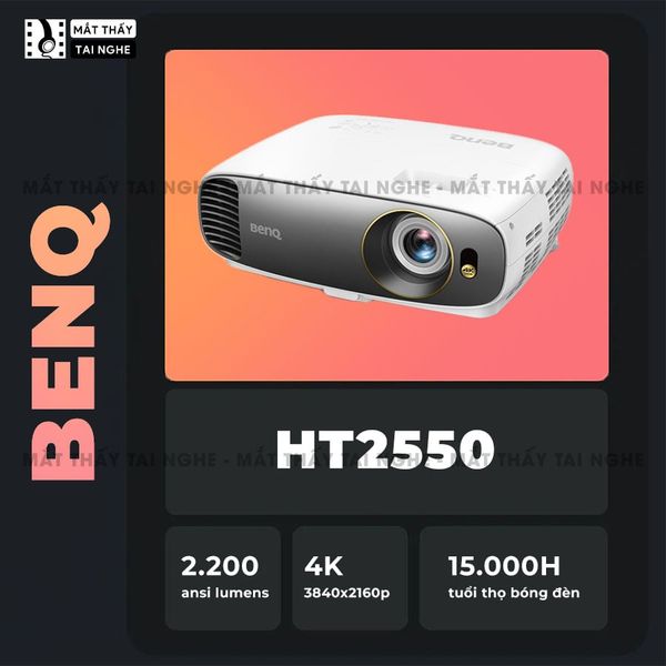 BenQ HT2550 NEW - Máy chiếu 4K chuẩn 4K 3840x2160p với 8,3 triệu điểm ảnh hoàn hảo, độ sáng cao 2200 Ansi, hệ màu Cinematic Color, Rec 709, chế độ HDR, tuổi thọ 10,000h chất lượng hình ảnh cực đẹp