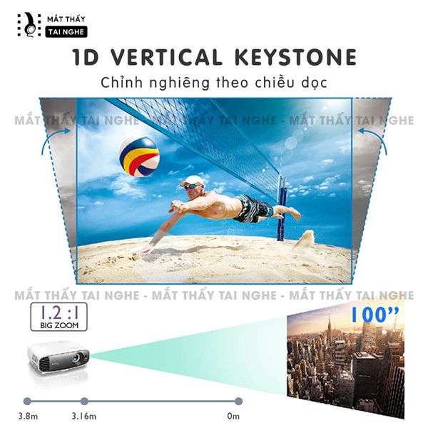 BenQ HT2550 NEW - Máy chiếu 4K chuẩn 4K 3840x2160p với 8,3 triệu điểm ảnh hoàn hảo, độ sáng cao 2200 Ansi, hệ màu Cinematic Color, Rec 709, chế độ HDR, tuổi thọ 10,000h chất lượng hình ảnh cực đẹp