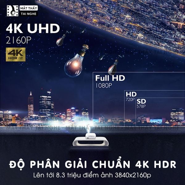 BenQ HT2550 NEW - Máy chiếu 4K chuẩn 4K 3840x2160p với 8,3 triệu điểm ảnh hoàn hảo, độ sáng cao 2200 Ansi, hệ màu Cinematic Color, Rec 709, chế độ HDR, tuổi thọ 10,000h chất lượng hình ảnh cực đẹp