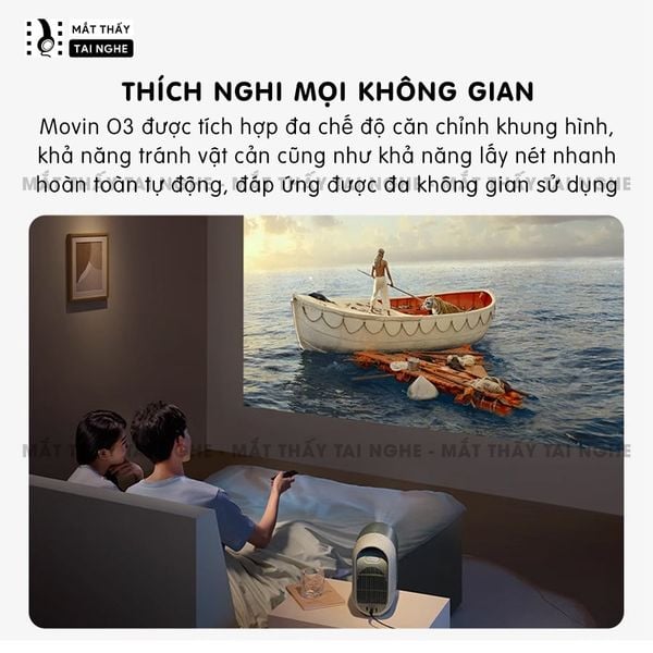 Xgimi Movin O3 - Máy chiếu thông minh công nghệ LCD, độ sáng 400 Ansi, độ phân giải chuẩn Full HD 1080x1920, cho hình ảnh và màu sắc cực đẹp