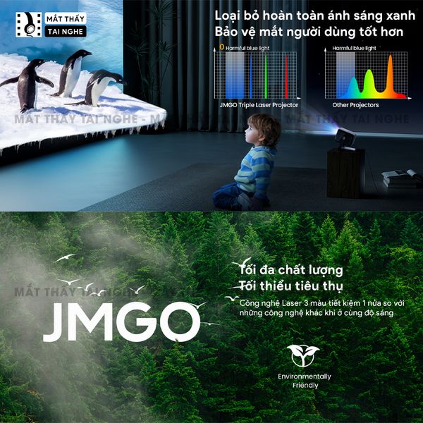 JMGO N1s Ultimate 4K - Máy chiếu thông minh tích hợp Google TV và hỗ trợ Netflix chính chủ, độ phân giải 4K UHD 3840x2160p, độ sáng 3500 Ansi lumens