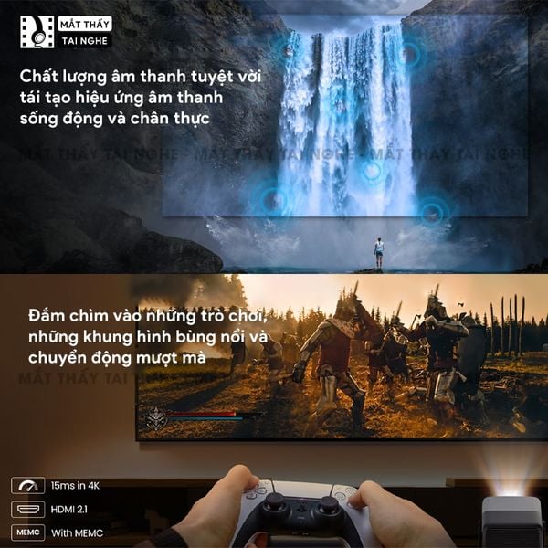 JMGO N1s Ultimate 4K - Máy chiếu thông minh tích hợp Google TV và hỗ trợ Netflix chính chủ, độ phân giải 4K UHD 3840x2160p, độ sáng 3500 Ansi lumens