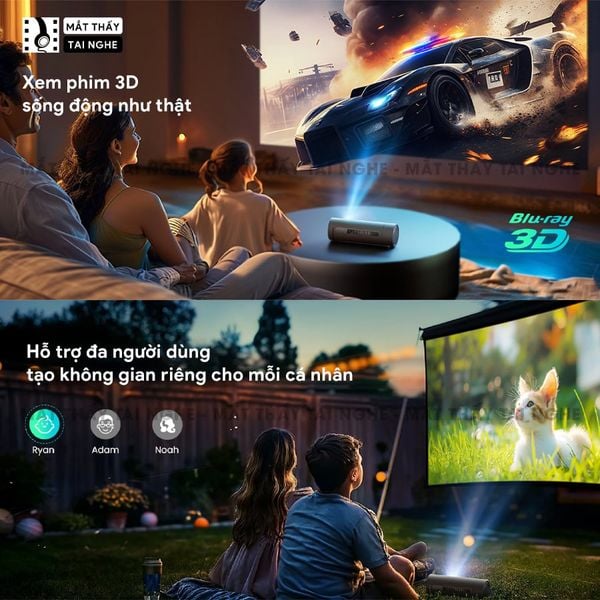 JMGO Picoflix - Máy chiếu thông minh tích hợp Google TV và hỗ trợ Netflix chính chủ, độ phân giải Full HD 1920x1080p, độ sáng 450 ansi lumens