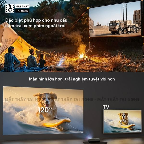 JMGO Picoflix - Máy chiếu thông minh tích hợp Google TV và hỗ trợ Netflix chính chủ, độ phân giải Full HD 1920x1080p, độ sáng 450 ansi lumens