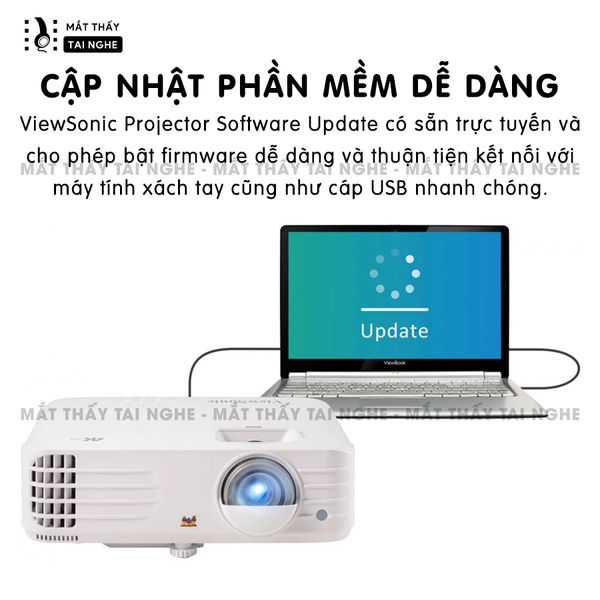 Viewsonic PX701-4K - 99% - Máy chiếu 4K, 3200 Ansilumens, 240Hz 4.2ms, 4K HDR, Auto Keystone, Dual HDMI, tuổi thọ cao lên đến 20000h