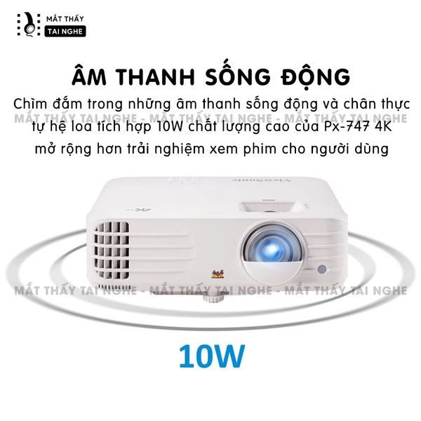 Viewsonic PX701-4K - 99% - Máy chiếu 4K, 3200 Ansilumens, 240Hz 4.2ms, 4K HDR, Auto Keystone, Dual HDMI, tuổi thọ cao lên đến 20000h