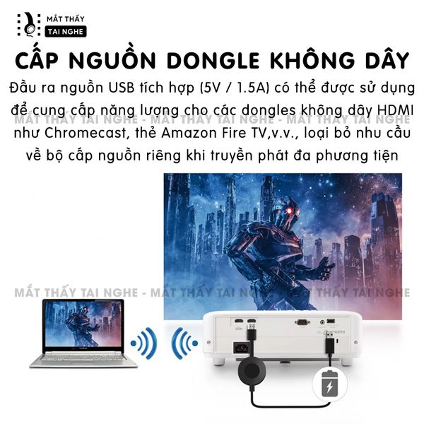 Viewsonic PX701-4K - 99% - Máy chiếu 4K, 3200 Ansilumens, 240Hz 4.2ms, 4K HDR, Auto Keystone, Dual HDMI, tuổi thọ cao lên đến 20000h