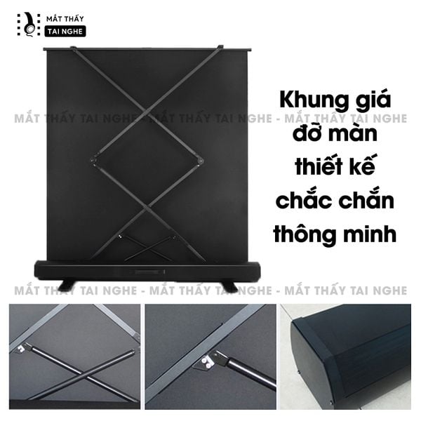 Màn chiếu để sàn tương phản cao Xview X2, có chân dựng đứng, góc nhìn 180 độ, loại cao cấp, cho chất lượng hình ảnh đẹp, sắc nét, thuận tiện di chuyển, hỗ trợ 6 kích thước