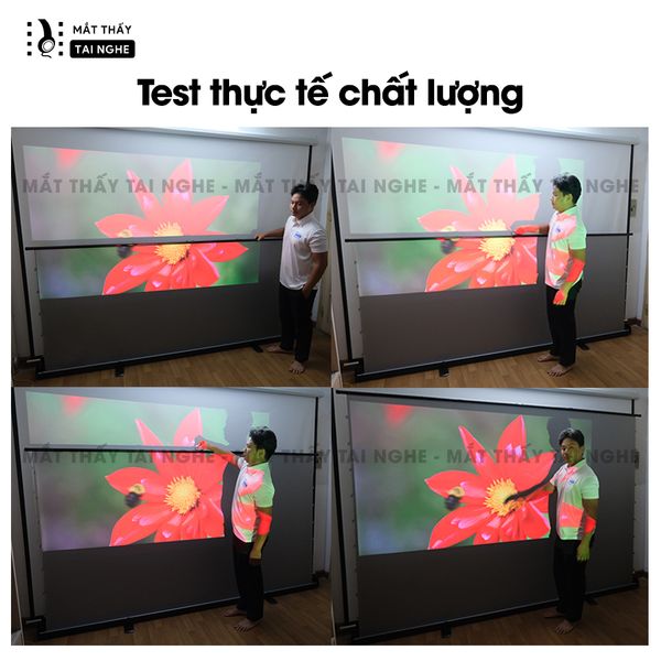 Màn chiếu để sàn tương phản cao Xview X2, có chân dựng đứng, góc nhìn 180 độ, loại cao cấp, cho chất lượng hình ảnh đẹp, sắc nét, thuận tiện di chuyển, hỗ trợ 6 kích thước