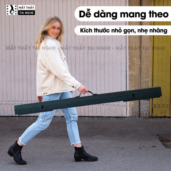 Màn chiếu để sàn có chân dựng đứng 100inch góc nhìn 180 độ, cho chất lượng hình ảnh đẹp, sắc nét, thuận tiện di chuyển, dùng được cho mọi loại máy chiếu