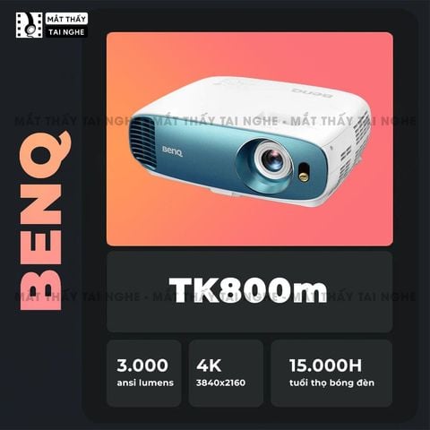 BenQ TK800m - 99% - Máy chiếu chuẩn 4K 3840x2160p, độ sáng cao 3000 Ansi, hệ màu 10 bít ( 1,07 tỷ màu), Rec 709, chế độ HDR, tuổi thọ 15,000h chất lượng hình ảnh cực đẹp