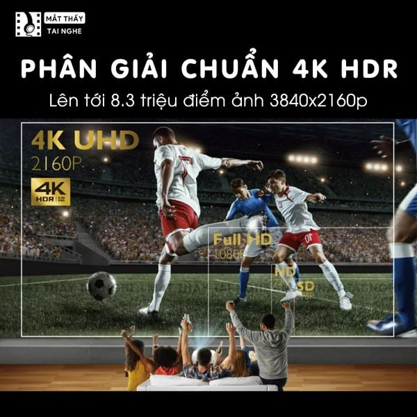 BenQ TK800m - 99% - Máy chiếu chuẩn 4K 3840x2160p, độ sáng cao 3000 Ansi, hệ màu 10 bít ( 1,07 tỷ màu), Rec 709, chế độ HDR, tuổi thọ 15,000h chất lượng hình ảnh cực đẹp