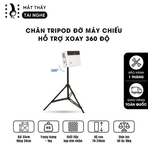 Tripod xoay 360 đỡ máy chiếu - Độ dài tối đa lên tới 2.1 m, hỗ trợ cho đa dạng các loại máy chiếu, máy ảnh, điện thoại