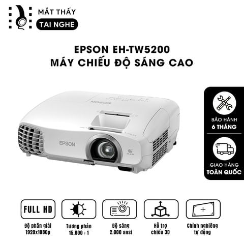 Epson EH-TW5200 - 99% - Máy chiếu Full HD 1920x1080p, tương phản cao 15.000:1, hỗ trợ chiếu 3D cực đẹp, tốc độ phản hồi nhanh